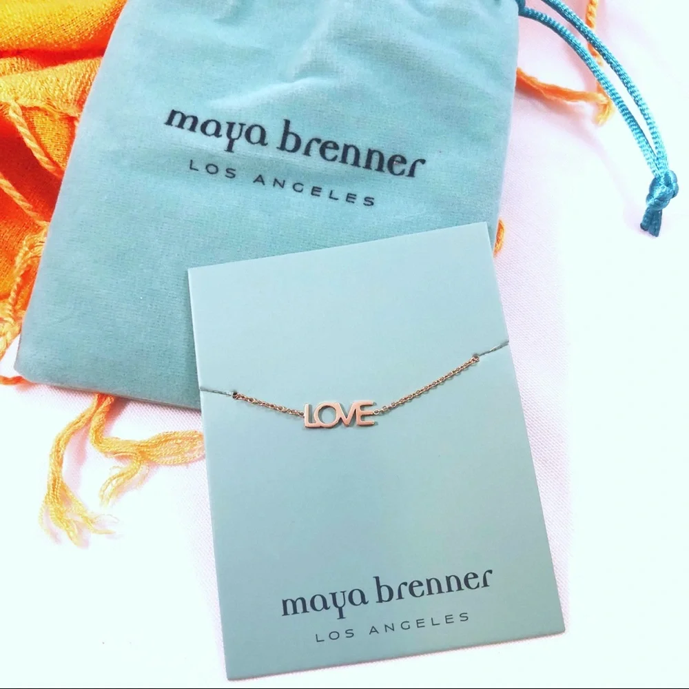 MAYA BRENNER Rose Stainless LOVE Dainty Bracelet